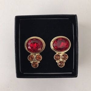 Jewelmint red and orange crystals earrings